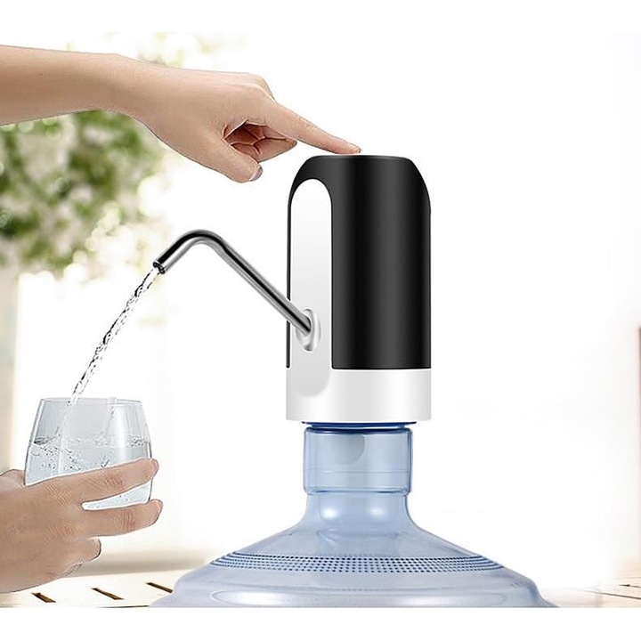 Pompa electrică pentru apă Green Leaf, dozator automat cu USB, portabilă, neagră, 5 galoane