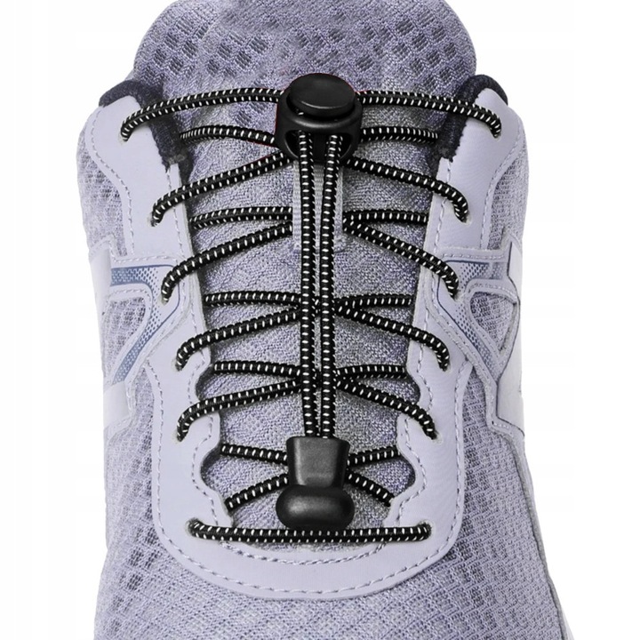 Sireturi elastice, SNM, 100 cm, negru, fara legare, metalice, montare rapida, ideale pentru copii, rezistente, confortabile, universale