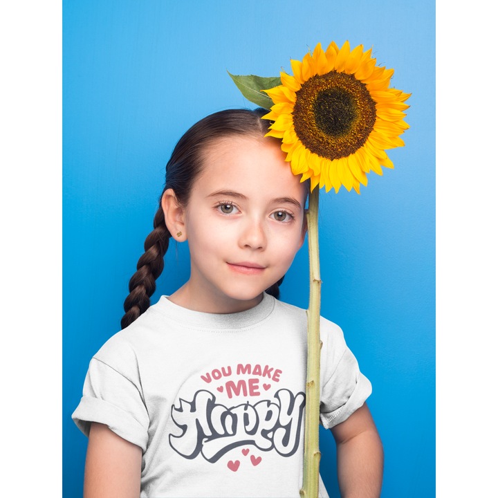 Gyermek póló 100% pamut uniszex Valentin-napi kollekció 93410, Fehér