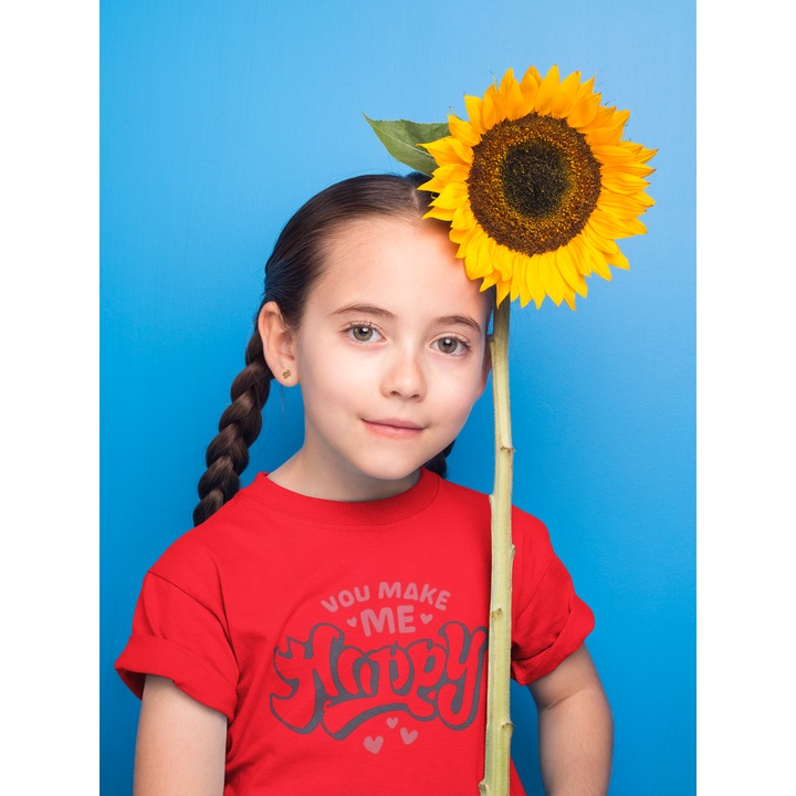 Gyermek póló 100% pamut uniszex Valentin-napi kollekció 93410, Piros