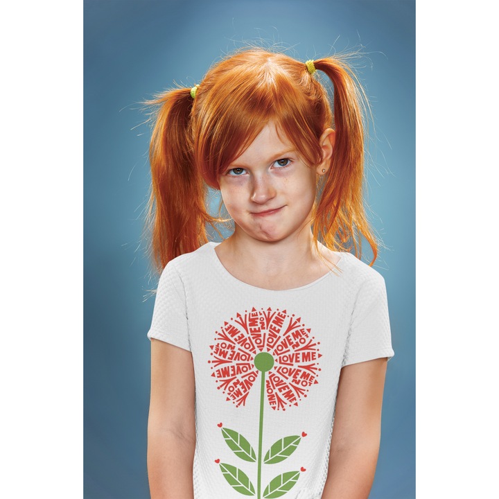 Gyerek póló 100% pamut unisex Valentin napi kollekció 93390, Fehér