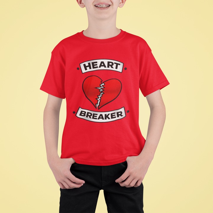 Gyermek póló 100% pamut unisex Valentin-napi kollekció 93331, Piros