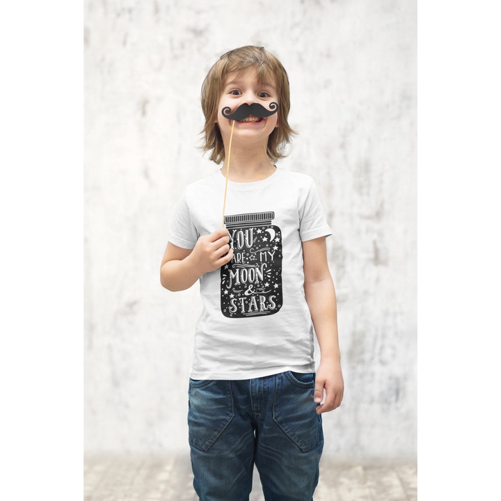 Gyermek póló 100% pamut unisex Valentin napi kollekció 93351, Fehér