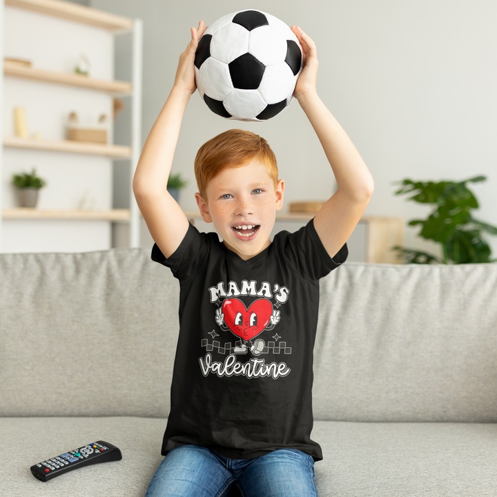 Gyerek póló 100% pamut uniszex Valentin-napi kollekció 93266, Fekete