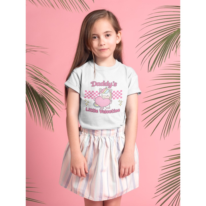 Póló gyerekeknek 100% pamut uniszex Valentin-napi kollekció 93128, Fehér