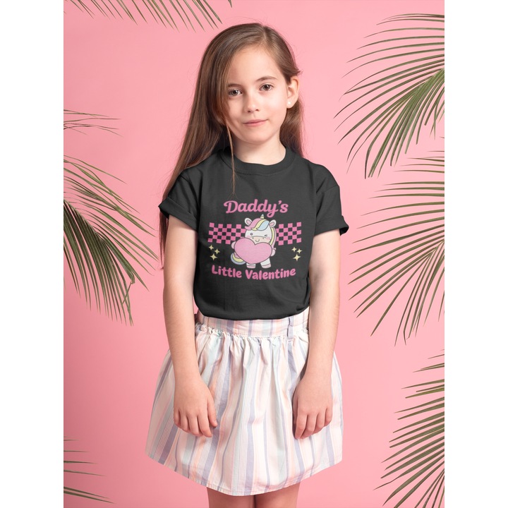 Póló gyerekeknek 100% pamut uniszex Valentin-napi kollekció 93128, Fekete