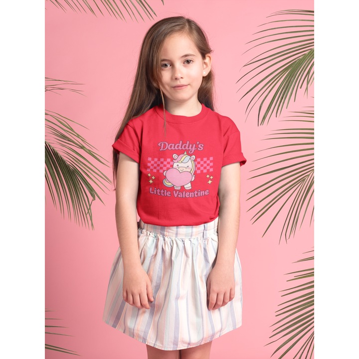 Póló gyerekeknek 100% pamut uniszex Valentin-napi kollekció 93128, Piros