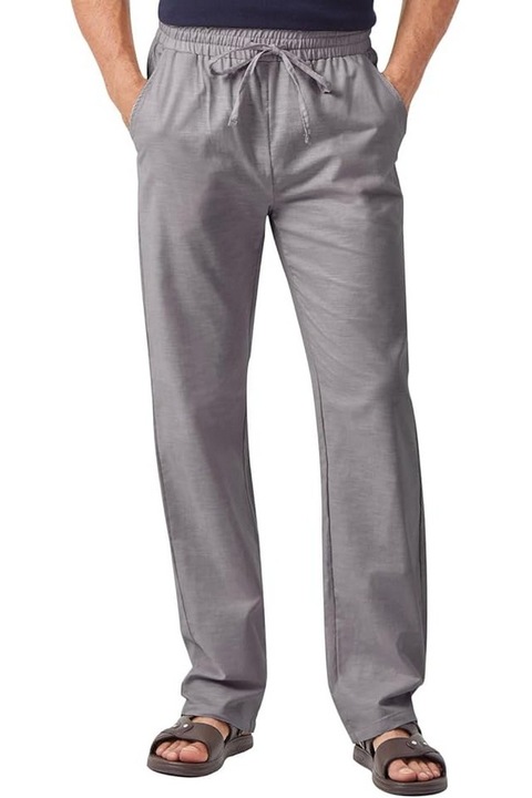 Pantaloni de in pentru barbati, Zylioo, gri, marime Tall L