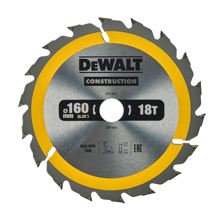 Disc circular DeWALT EXTREME, 28 dinti, 184mmx16mmx2.6mm