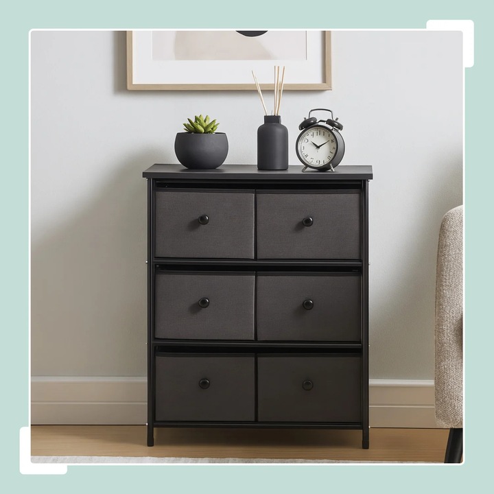 Comoda cu 6 compartimente din material textil