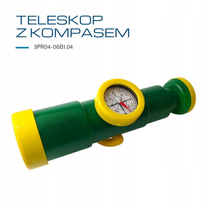 Telescop cu busola Just Fun, verde/galben, 305x85x75mm, set montare inclus