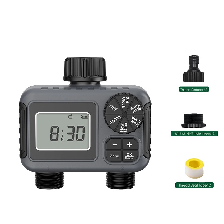 Programator stropire, G thread, 2 zone, control manual, economisire apa