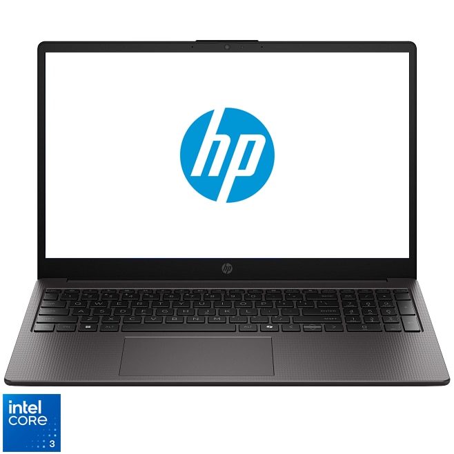 Laptop HP 250R G10 cu procesor Intel® Core™ 3 100U pana la 4.7GHz, 15.6" Full HD, 8GB DDR4 RAM, 512GB SSD, Free DOS, Intel® Graphics, Dark ash silver