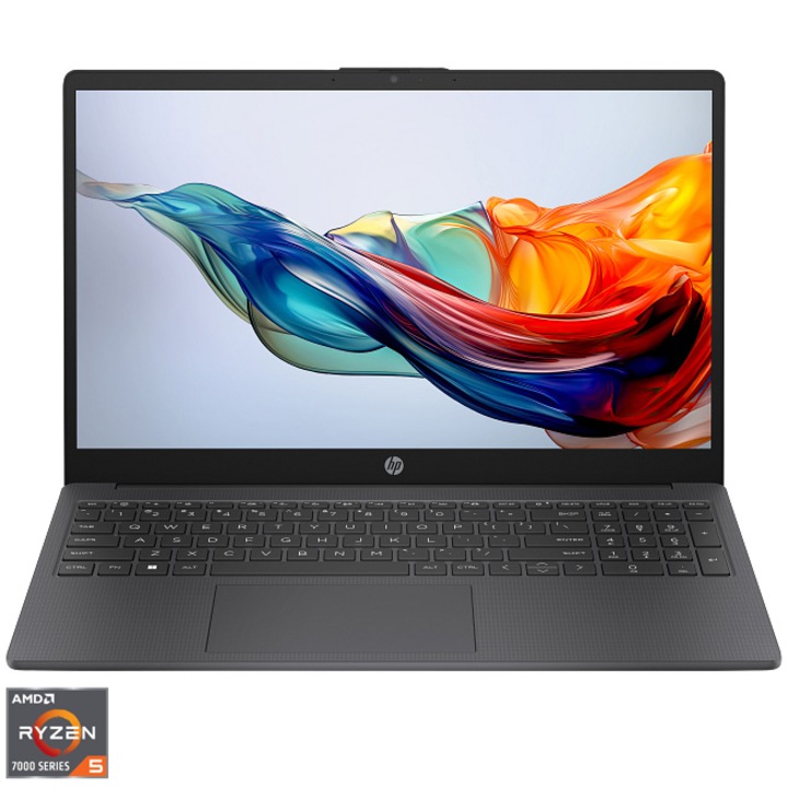 Laptop HP 15-fc0048nq cu procesor AMD Ryzen™ 7 5825U pana la 4.5 GHz, 15.6" Full HD, 16GB DDR4, 1 TB SSD, AMD Radeon™ Graphics, NO OS, Grey