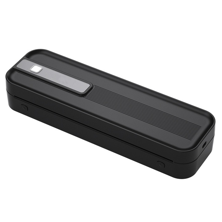 Imprimanta termica, Bluetooth, format A4, 203 dpi, baterie 2600 mAh, incarcare USB, suporta mai multe formate, portabila, negru