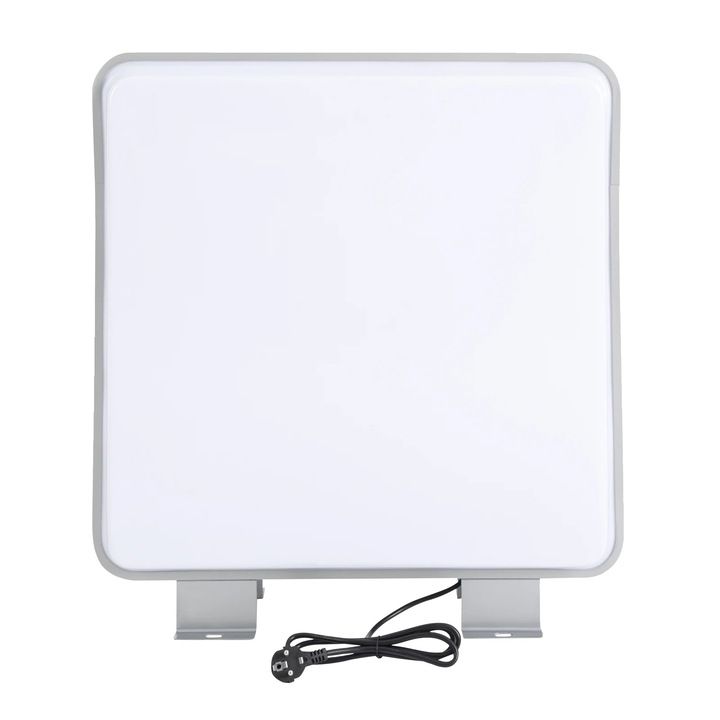 Cutie de iluminat publicitara LED, design dublu fata, iluminare excelenta, alb, 60x60x14cm