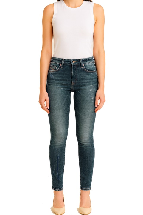 Дамски дънки Diesel 8001128 16121-45, Super Skinny Fit, Distressed Wash, Памук, W22, Син