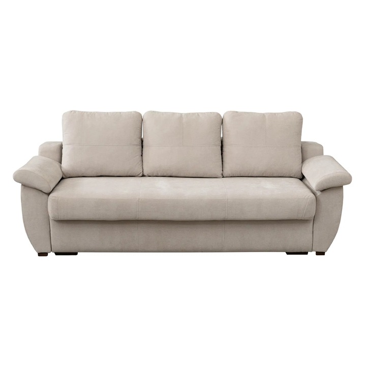Canapea extensibila Expomob HAVANA, 3 locuri, cu arcuri si lada depozitare, dimensiune 240x100x100 cm, culoare bej