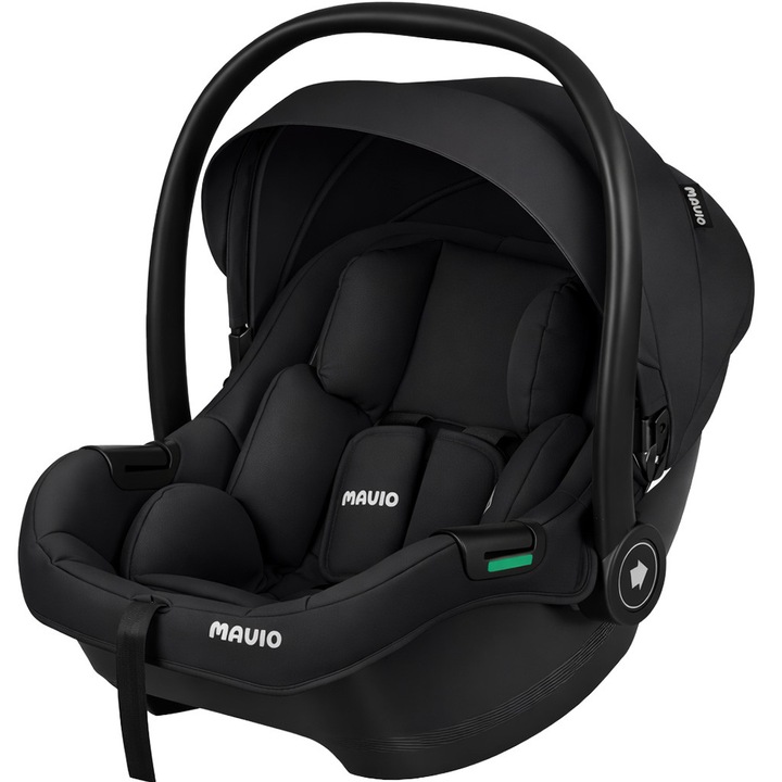 Scoica Auto pentru Bebelusi Mavio®, i-Size R129, Model Urban, 0–15 Luni, 40–87 cm, Pana la 13 kg, Compatibila Caruciorul Mavio Urban, Montare Centura Masinii, Centura Siguranta 3 Puncte, Material Oxford 600D, Negru