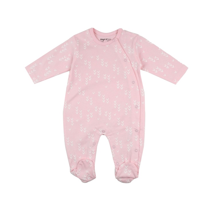 Babybol, Salopeta cu botosei, bumbac organic, roz, Roz