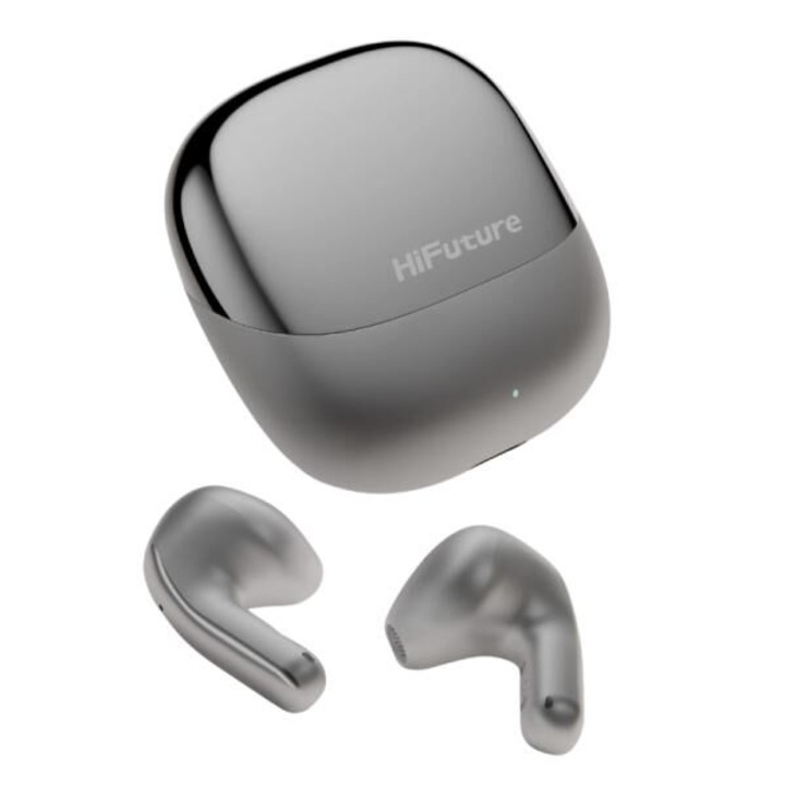 Casti bluetooth wireless TWS HiFuture Chromebuds, Bluetooth 5.4, Akár 6 óra üzemidő, 30 óra kombinált üzemidő, IPX 5, Ultra Bass, ENC, Ezüst