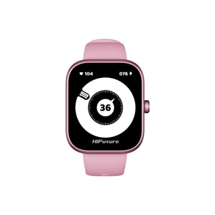 Ceas smartwatch HiFuture Lume Pro, Ecran Amoled 1.85 inch, Autonomie 7 zile, Bluethooth 5.0, Roz