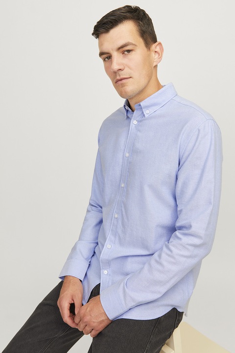 JJ REBEL, Camasa regular fit cu guler Oxford, Albastru