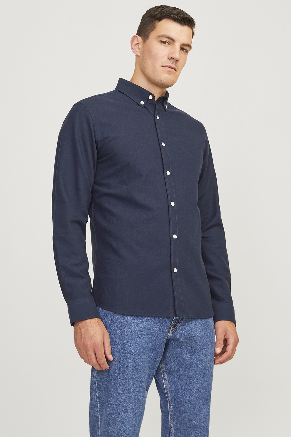JJ REBEL, Camasa regular fit cu guler Oxford, Bleumarin, L
