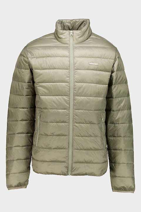 Jack & Jones, Капитонирано зимно яке с цип, Шам фъстък зелено