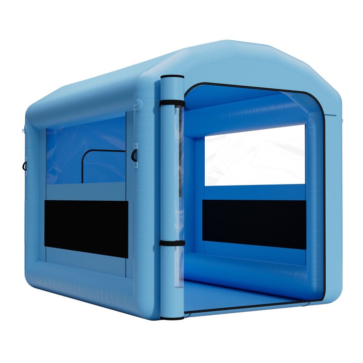 Cabina de vopsit gonflabila, Pentru vopsire prin pulverizare, Dimensiuni 3 x 2.5 x 2.5 m, Suflanta 550 W, Filtrare aer, Carlig pentru lumina, Pentru biciclete, motociclete, mobilier