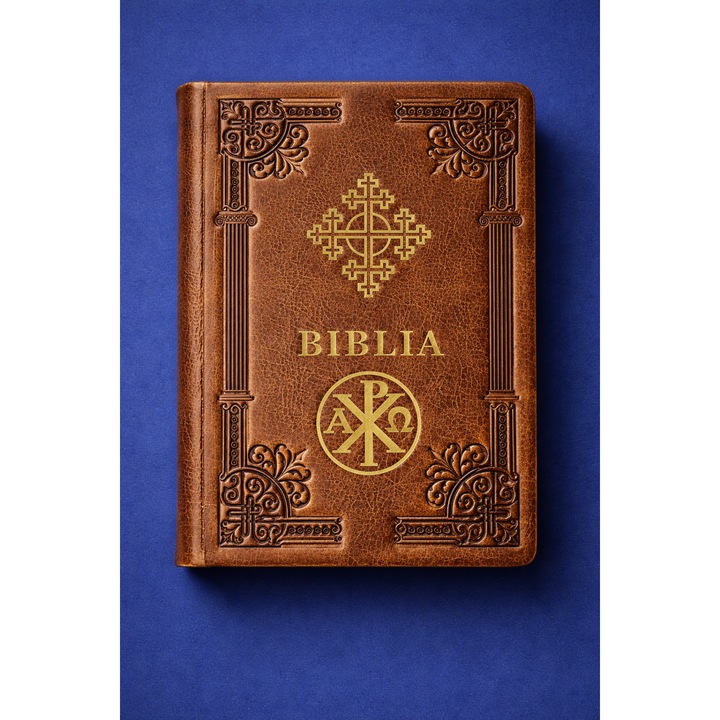 Biblia Ortodoxa – marime medie, coperta naturala din piele, maro