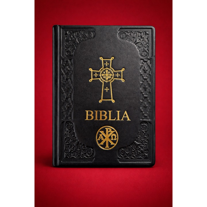 Biblia Ortodoxa – marime mare, coperta naturala din piele, negru