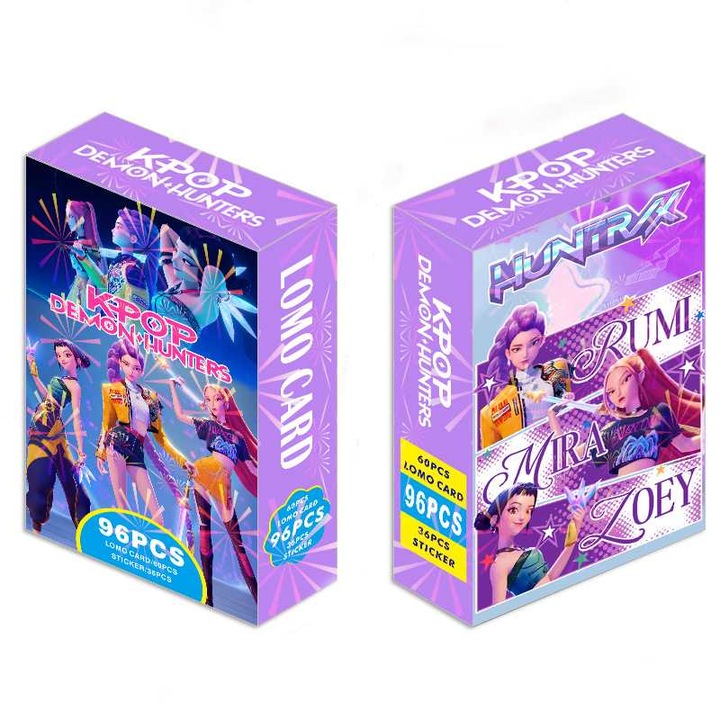 Set de 96 de carduri și stickere K-Pop Hunter Girl, Zimilo, dimensiune 58x54mm, cadou pentru fete