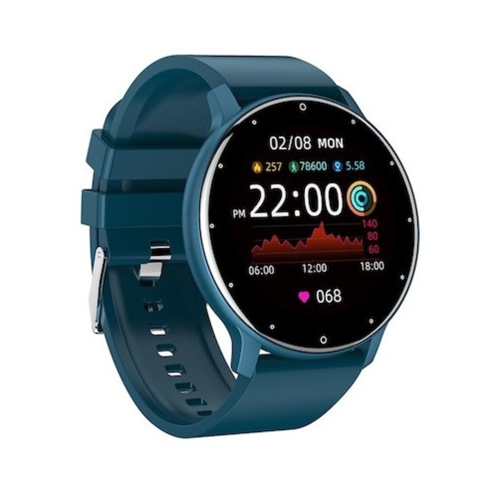 Ceas smartwatch ZL02D, oxigen, ritm cardiac, IP67, albastru inchis