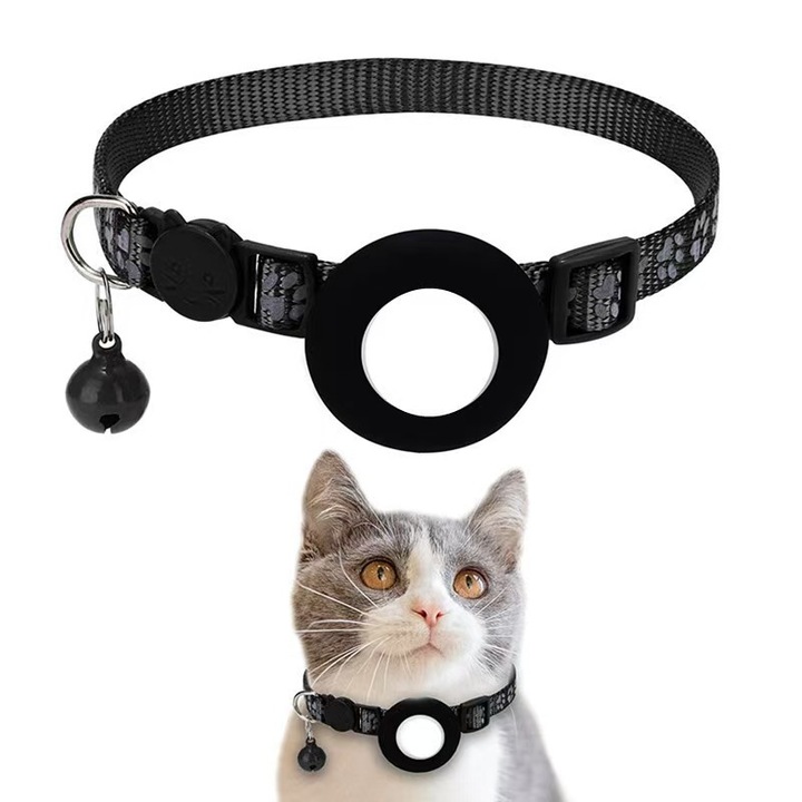 Husa de protectie pentru localizator animale, design amprenta, negru