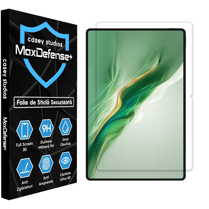 CASEY STUDIOS™ üvegfólia Honor MagicPad 2 12.3-hoz, Full Cover 3D, Full Glue, edzett üveg, Ultra HD, professzionális 3D képernyővédelem, ütésálló, karcálló, átlátszó