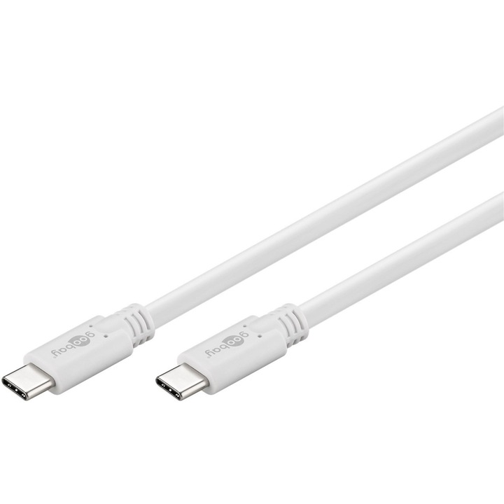 Cablu USB-C 3.2 Gen1, Goobay, 1m, alb, 60W