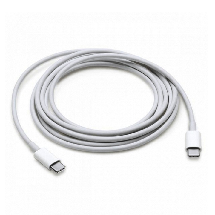 Cablu de Încărcare Fast Charge USB-C la USB-C, DAMUR, 1 m, Alb, Transfer Date Rapid