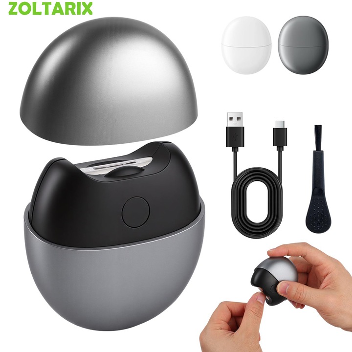 Електрическа Професионална Нокторезачка 3 В 1, ZOLTARIX, LED Светлина, 2 Скорости, Отделение за Отпадъци, Маникюр, USB Акумулаторна, Тиха, Идеална За Възрастни, Деца, Бебета и Възрастни Хора, Сива