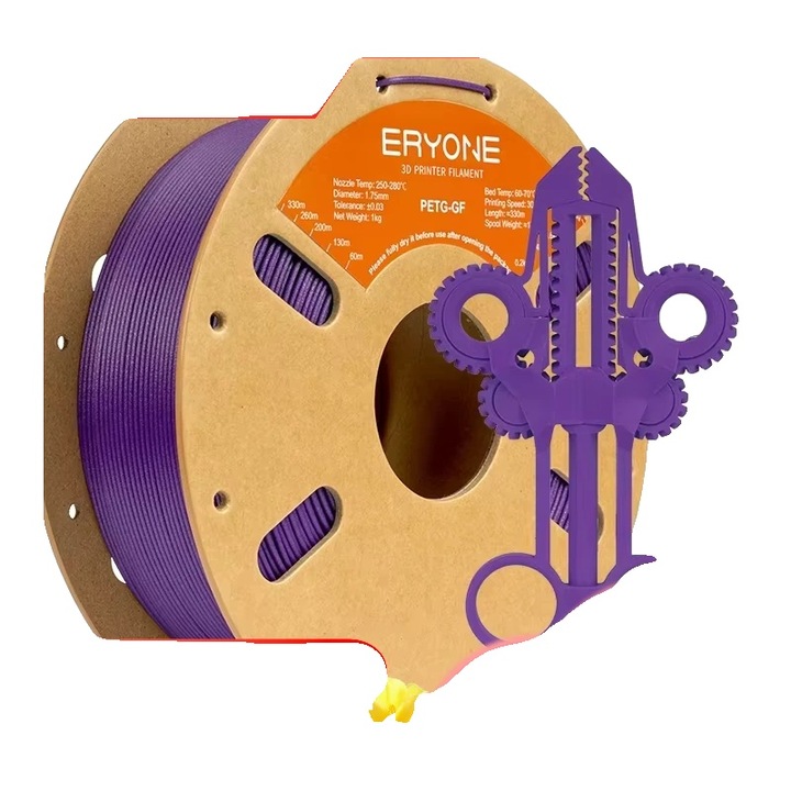 Izzószál 3D nyomtatáshoz, 5KG, kompozit anyag, lila, szilárd forma ERYONE