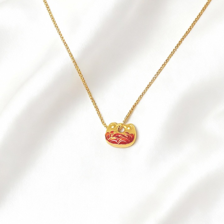 Colier cu pandantiv noros din aliaj, AeroStrideX, rosu, 45cm + 5cm extensie, ajustabil