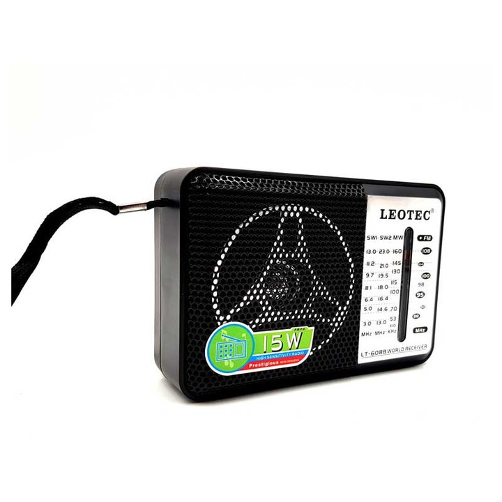 Radio portabil Leotec LT-608, FM, mufa jack casti, 14x6.5x10cm