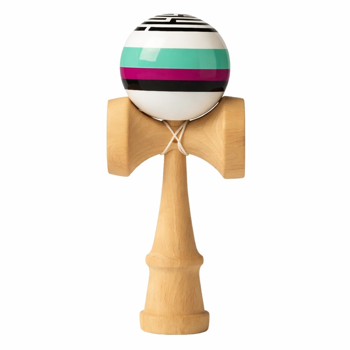 Jucarie interactiva kendama, lemn natural, 18 cm, multicolor