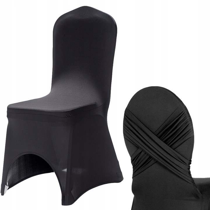 Husa elastica pentru scaun de banchet, Bankietowo, neagra, 45x45cm, clasa Premium