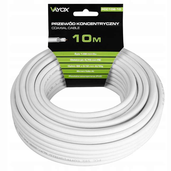 Koaxiális antennakábel 10m 1,02mm Bodex, PVC