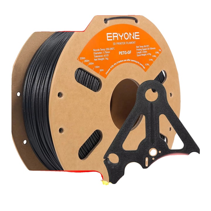 Filament 3D, 5KG, kompozit anyag, fekete, szilárd forma