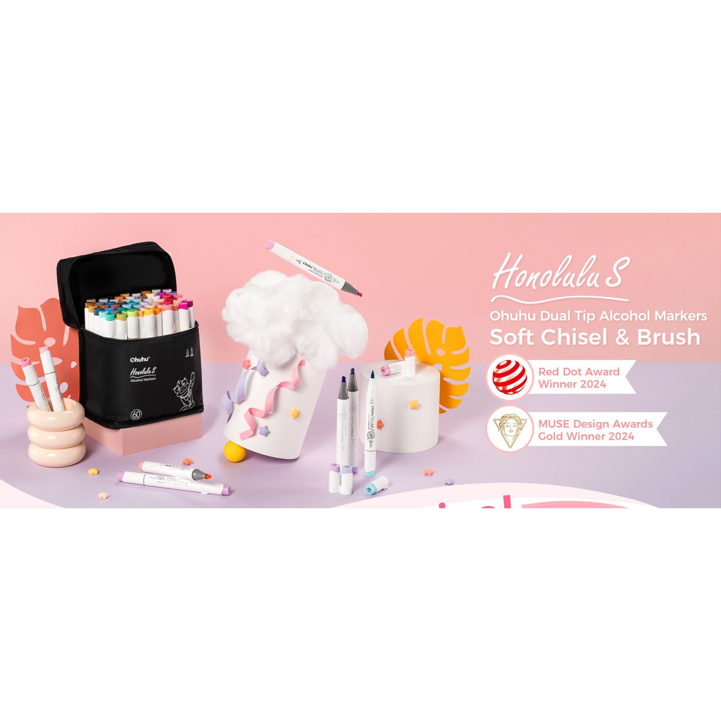 Set 60 Markere Ohuhu Honolulu S, Baza Alcool, Dual Soft Tips