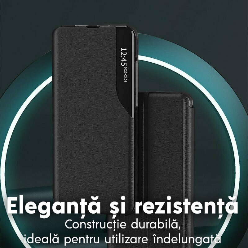 Husa pentru Samsung Galaxy S26 Ultra Tip Carte, S-View, Functie de Stand, Calitate Premium, Antisoc, Protectie Sporita, Negru
