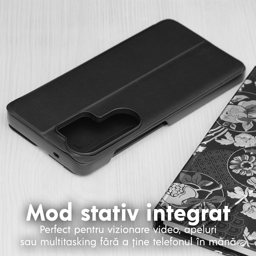 Husa pentru Samsung Galaxy S26 Ultra Tip Carte, S-View, Functie de Stand, Calitate Premium, Antisoc, Protectie Sporita, Negru