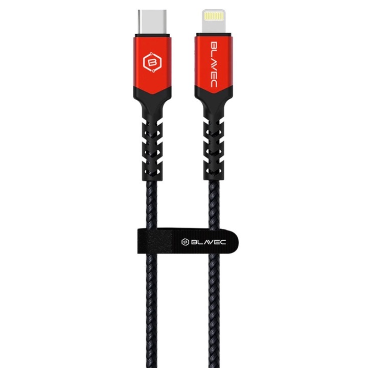 Cablu Date Blavec Raptor, USB Tip C la Lightning, 20W, 2m, Impletit